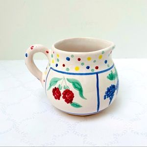 Mesa International Creamer Pitcher  4” Ceramic Fruit Motif  Hand Painted